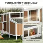 Gallinero para Exterior de Madera 145x90x92 cm para 2-4 Gallinas con Nido Casa Lateral Bandeja Extraíble Marrón Claro