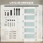Puerta Corredera 91x213 cm con Kit de Montaje Puerta de Granero con Paneles de Vidrio y MDF Guía de PisoBlanco