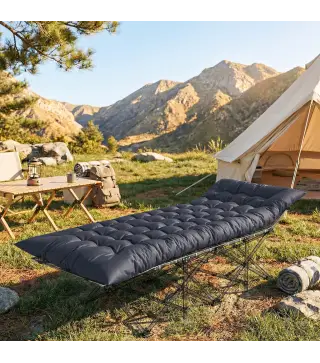 Esterilla de Camping Plegable Portátil con Correas Antideslizante para Cama de Camping Tienda Viajes Gris Oscuro