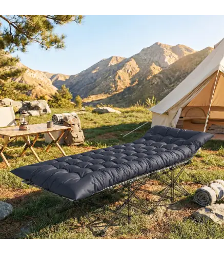 Esterilla de Camping Plegable Portátil con Correas Antideslizante para Cama de Camping Tienda Viajes Gris Oscuro