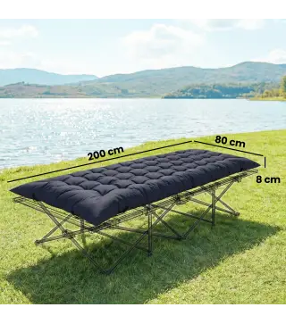 Esterilla de Camping Plegable Portátil con Correas Antideslizante para Cama de Camping Tienda Viajes Gris Oscuro