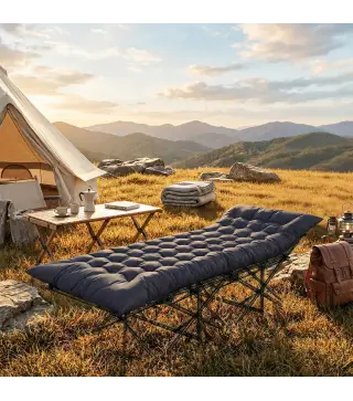 Esterilla de Camping Plegable Portátil con Correas Antideslizante para Cama de Camping Tienda Viajes Gris Oscuro