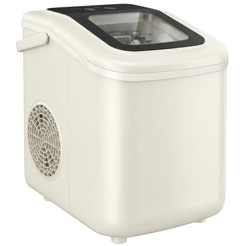 Máquina de Hielo Autolimpiable 12 kg/24H 9 Cubitos Listos en 7 Minutos 2 Tamaños de Hielo 1,2L Depósito Beige Máquina de Hielo Autolimpiable 12 kg/24H 9 Cubitos Listos en 7 Minutos 2 Tamaños de Hielo 1,2L Depósito Beige