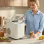 Máquina de Hielo Autolimpiable 12 kg/24H 9 Cubitos Listos en 7 Minutos 2 Tamaños de Hielo 1,2L Depósito Beige