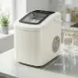 Máquina de Hielo Autolimpiable 12 kg/24H 9 Cubitos Listos en 7 Minutos 2 Tamaños de Hielo 1,2L Depósito Beige