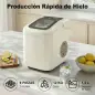 Máquina de Hielo Autolimpiable 12 kg/24H 9 Cubitos Listos en 7 Minutos 2 Tamaños de Hielo 1,2L Depósito Beige