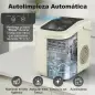 Máquina de Hielo Autolimpiable 12 kg/24H 9 Cubitos Listos en 7 Minutos 2 Tamaños de Hielo 1,2L Depósito Beige