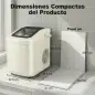 Máquina de Hielo Autolimpiable 12 kg/24H 9 Cubitos Listos en 7 Minutos 2 Tamaños de Hielo 1,2L Depósito Beige