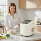 Máquina de Hielo Autolimpiable 12 kg/24H 9 Cubitos Listos en 7 Minutos 2 Tamaños de Hielo 1,2L Depósito Beige