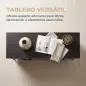 Cómoda con 5 Cajones de Tela Cómoda para Dormitorio Marco de Acero Cajonera para Salón Oficina Gris Oscuro y Negro