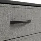 Cómoda con 5 Cajones de Tela Cómoda para Dormitorio Marco de Acero Cajonera para Salón Oficina Gris Oscuro y Negro
