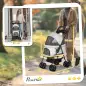 Carrito para Perros Pequeños con 4 Ruedas Freno Cesta Capota Correas de Seguridad y Ventanas 67x45x96 cm Gris Claro