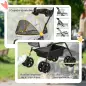 Carrito para Perros Pequeños con 4 Ruedas Freno Cesta Capota Correas de Seguridad y Ventanas 67x45x96 cm Gris Claro