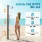 Ducha Solar Jardín 20L con Cabezal Ducha de Mano Grifo para Pies y Temperatura Ajustable Máx. 60 °C para Piscina Negro