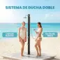 Ducha Solar Jardín 20L con Cabezal Ducha de Mano Grifo para Pies y Temperatura Ajustable Máx. 60 °C para Piscina Negro