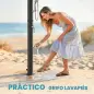 Ducha Solar Jardín 20L con Cabezal Ducha de Mano Grifo para Pies y Temperatura Ajustable Máx. 60 °C para Piscina Negro