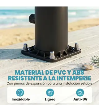 Ducha Solar Jardín 20L con Cabezal Ducha de Mano Grifo para Pies y Temperatura Ajustable Máx. 60 °C para Piscina Negro