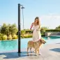 Ducha Solar Jardín 20L con Cabezal Ducha de Mano Grifo para Pies y Temperatura Ajustable Máx. 60 °C para Piscina Negro