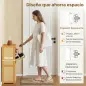 Zapatero Estrecho de Bambú con 2 Cajones Abatibles de Ratán para 12-14 Pares de Zapatos 69x29x83 cm Natural