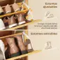 Zapatero Estrecho de Bambú con 3 Cajones Abatibles de Ratán para 18-21 Pares de Zapatos 69x29x119,8 cm Natural