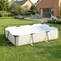 Piscina Desmontable Tubular 316x238x66,5 cm 3700 L con Marco Metálico Parche de Reparación sin Depuradora Gris