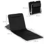 Conjunto de 2 Esterillas con Respaldo Reclinable en 5 Niveles Reposacabezas y Bolsa de Transporte 134x48x33-43 cm Negro