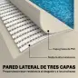 Piscina Desmontable Tubular 316x238x66,5 cm 3700 L con Marco Metálico Parche de Reparación sin Depuradora Gris