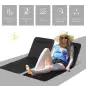 Conjunto de 2 Esterillas con Respaldo Reclinable en 5 Niveles Reposacabezas y Bolsa de Transporte 134x48x33-43 cm Negro
