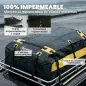Bolsa de Techo para Coche 594L Impermeable con 6 Correas Alfombrilla Antideslizante Ganchos para Vehículos Amarillo