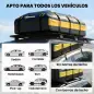 Bolsa de Techo para Coche 594L Impermeable con 6 Correas Alfombrilla Antideslizante Ganchos para Vehículos Amarillo