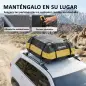 Bolsa de Techo para Coche 425L Impermeable con 8 Correas Alfombrilla Antideslizante Ganchos para Vehículos Amarillo