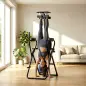 Tabla de Inversión Plegable con Dominadas y Flexiones Altura Ajustable 155-198 cm Ángulos 20° 40° 60° Cinturón Azul
