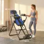 Tabla de Inversión Plegable con Dominadas y Flexiones Altura Ajustable 155-198 cm Ángulos 20° 40° 60° Cinturón Azul