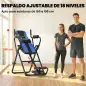 Tabla de Inversión Plegable con Dominadas y Flexiones Altura Ajustable 155-198 cm Ángulos 20° 40° 60° Cinturón Azul