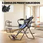 Tabla de Inversión Plegable con Dominadas y Flexiones Altura Ajustable 155-198 cm Ángulos 20° 40° 60° Cinturón Azul