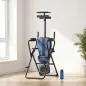 Tabla de Inversión Plegable con Dominadas y Flexiones Altura Ajustable 155-198 cm Ángulos 20° 40° 60° Cinturón Azul