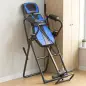 Tabla de Inversión Plegable con Dominadas y Flexiones Altura Ajustable 155-198 cm Ángulos 20° 40° 60° Cinturón Azul