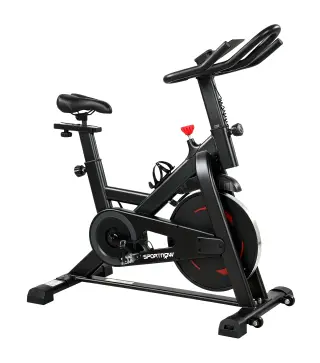 Bicicleta Estática en Casa con App Resistencia Magnética Regulable Pantalla LCD Asiento y Manillar Ajustables Ruedas