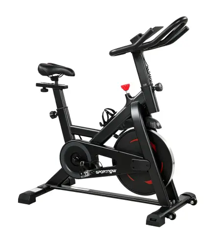 Bicicleta Estática en Casa con App Resistencia Magnética Regulable Pantalla LCD Asiento y Manillar Ajustables Ruedas