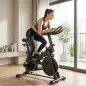 Bicicleta Estática en Casa con App Resistencia Magnética Regulable Pantalla LCD Asiento y Manillar Ajustables Ruedas