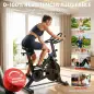 Bicicleta Estática en Casa con App Resistencia Magnética Regulable Pantalla LCD Asiento y Manillar Ajustables Ruedas