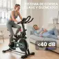 Bicicleta Estática en Casa con App Resistencia Magnética Regulable Pantalla LCD Asiento y Manillar Ajustables Ruedas