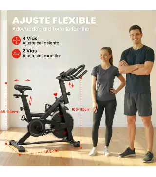 Bicicleta Estática en Casa con App Resistencia Magnética Regulable Pantalla LCD Asiento y Manillar Ajustables Ruedas