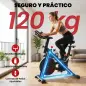 Bicicleta Estática en Casa con App Resistencia Magnética Regulable Pantalla LCD Asiento y Manillar Ajustables Ruedas