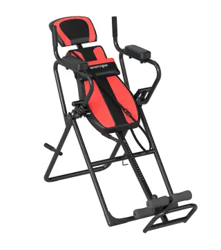Tabla de Inversión Plegable con Dominadas y Flexiones Altura Ajustable 155-198 cm Ángulos 20° 40° 60° Cinturón Rojo
