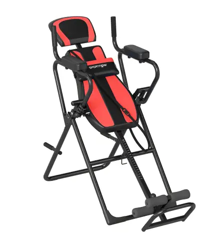 Tabla de Inversión Plegable con Dominadas y Flexiones Altura Ajustable 155-198 cm Ángulos 20° 40° 60° Cinturón Rojo