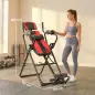 Tabla de Inversión Plegable con Dominadas y Flexiones Altura Ajustable 155-198 cm Ángulos 20° 40° 60° Cinturón Rojo