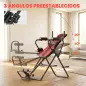 Tabla de Inversión Plegable con Dominadas y Flexiones Altura Ajustable 155-198 cm Ángulos 20° 40° 60° Cinturón Rojo