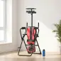 Tabla de Inversión Plegable con Dominadas y Flexiones Altura Ajustable 155-198 cm Ángulos 20° 40° 60° Cinturón Rojo