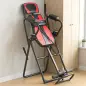 Tabla de Inversión Plegable con Dominadas y Flexiones Altura Ajustable 155-198 cm Ángulos 20° 40° 60° Cinturón Rojo